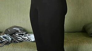 Photoshoot Featuring Hazel Ash in Shiny Button Down and Yoga Pants