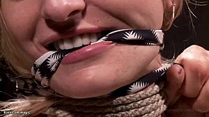 Bound in suspension blond fucked roughly