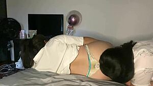 Two Young 18+ Latinas Rubbing and Kissing to Orgasm