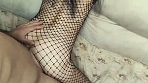 European wife in lingerie gets assfucked by monster cock!