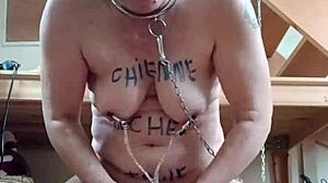 Female slave humiliated in master's office 😏