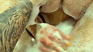 Sexy wife sucks dick before mutual masturbation in bathroom