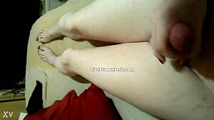 Shemale Cums On Legs And Feet Teasingly