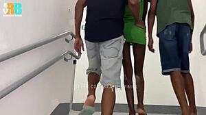 Realizador Baiano and Brazilian Bull in amateur threesome with hotwife while cuckold watches.