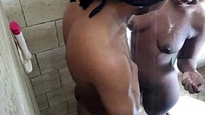 Joao the naughty in shower with nicoly carioca's hot black girl