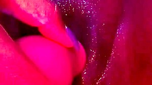 ebony babe masturbates her pussy until she cums hard.