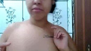 young pornstar shows wet pussy sensually, craving cock in shower