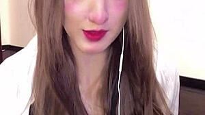 uhh, giant breast ladyboy mastur...bating on live vid!