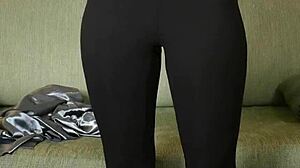 Photoshoot Featuring Hazel Ash in Shiny Button Down and Yoga Pants