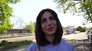 Stunning Italian beauty picked up for street sex deal.