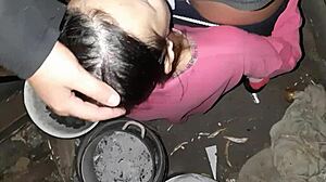 First date turns wild with intense mouth fucking in abandoned house.