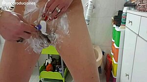 Shaving my pussy and hairy ass