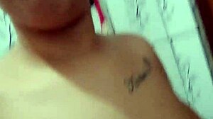 young pornstar shows wet pussy sensually, craving cock in shower