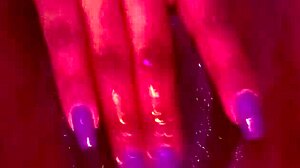 ebony babe masturbates her pussy until she cums hard.