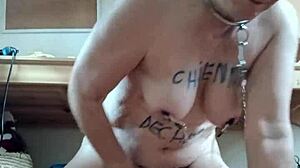 Female slave humiliated in master's office 😏