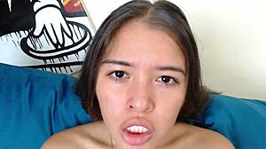 petite teen 18+ feels intense vaginal orgasm touching herself outdoors. can she handle more?