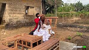 ex girlfriend fucks me outdoor on wedding day