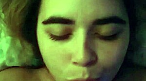 Wife sucking her husband's cock so passionately at home.