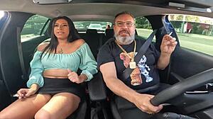 Gave up my ass during a ride with Fernanda Uzi on the road