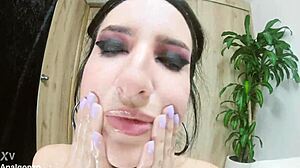 Skinny Colombian Model Takes Anal Milk Syringe Deep