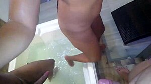 double blowjob for my cuckold and bbc bull in hard interracial threesome