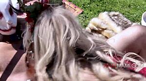 Jessica ryan gets anal fucked outdoors.