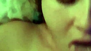 Wife sucking her husband's cock so passionately at home.