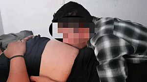 MILF girl licks belly button during amateur session