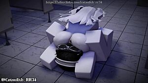 Cowgirl riding and missionary sex in the bathroom