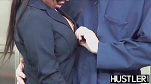 Busty asian gaia smashed before janitors facial