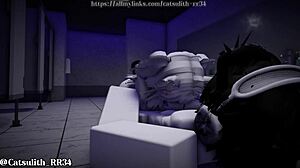 Cowgirl riding and missionary sex in the bathroom