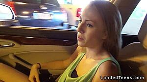 blonde teen 18+ blows and bangs in backseat