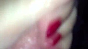 Red nail hand job leads to cum 😏