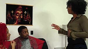 hot ebony threesome- bisexual women vs 1 big black cock