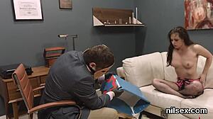 Unusual girl brought to anus madhouse for therapy. Assfucking and deepthroat in hardcore bdsm