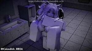 Cowgirl riding and missionary sex in the bathroom