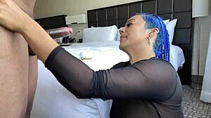 can you handle this sloppy blowjob from blue hair throatgoat?