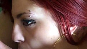 Redhead performs a handjob and blowjob in amateur video