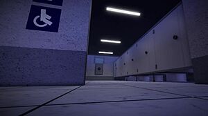 Cowgirl riding and missionary sex in the bathroom