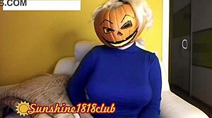 happy halloween with big boobs in pumpkin costume on cam recorded october 31st.