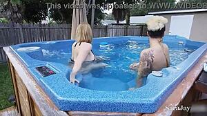 Della Dane in sensual lesbian anal with big tits