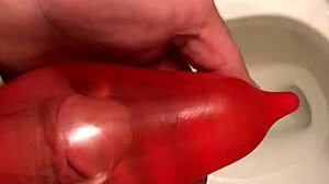 Detailed Scene of Condom Pissing in Part 2