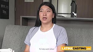 Plump Asian Latina Gets TITS FUCKED After DEEP Blowjob!