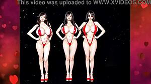 발렌타인 데이 댄스에 놀라운 가슴 팽창