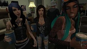 POV Sex With Goth Chick At Party Screams Excitement!