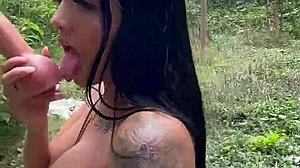 Latina masturbates in forest to lift curse