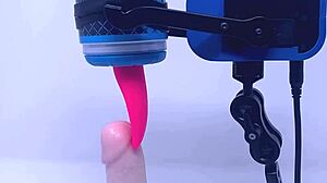 Rubjoy Using Some Fleshlights On A Stunt Cock - Even A Vibrating Tongue