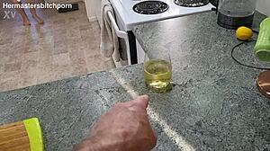 Kiwi Milf Slurps Wine From Floor
