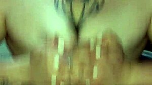 Friend with Tattoo in Panties and Thong Gets Handjob