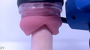 Rubjoy Using Some Fleshlights On A Stunt Cock - Even A Vibrating Tongue